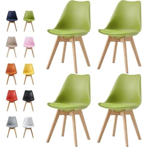 Dining Chairs Designer Side Chairs Wooden Legs Office Home Commercial EVA set of 4-different colours