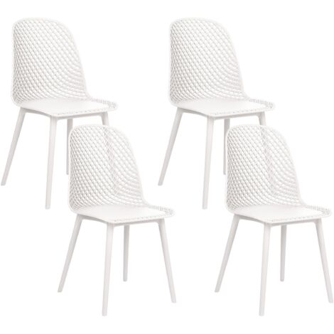 Set of 4 Dining Chairs EMORY White