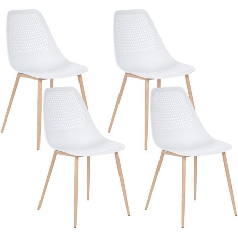 Set of 4 Dining Chairs HAZELTON White