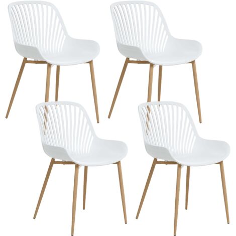 Set of 4 Dining Chairs KLEVE White