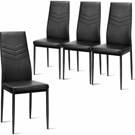 Set of 4 Dining Chairs Padded Seat High Back Armless Accent Dining Side Chairs