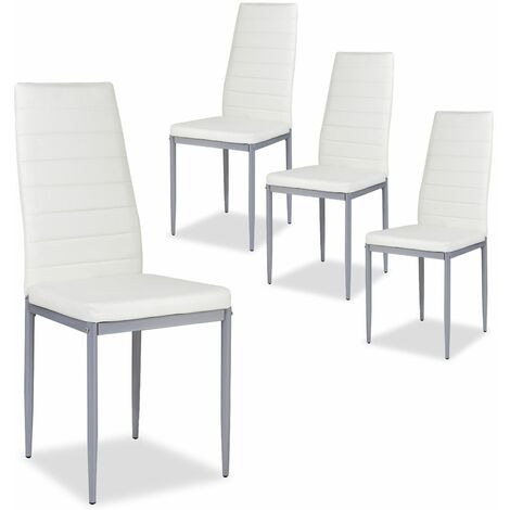 Set of 4 Dining Chairs Padded Seat High Back  Armless Accent Dining Side Chairs