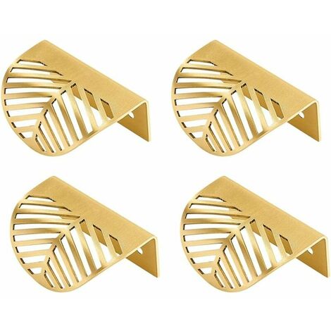 Set of 4 Door Knobs Door Handle for Drawer Cupboard Cabinet Furniture Leaf Shape Cabinet Pulls Furniture Handles Drawer Pulls