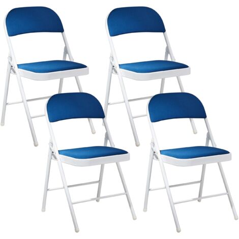 Set of 4 Folding Chairs SPARKS Blue