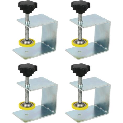Set of 4 Furniture Drawer Fixing Clips Drawer Face Fixing Clips Furniture Assembly Tools Flexible Drill Guides 50mm Opening Drawer Face Fixing Clips Desk Drawer Supports Silicone Protective Mat