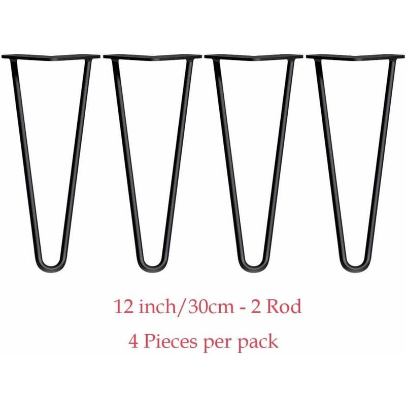 Dayplus - Set of 4 Hairpin Table Legs Furniture Set Hair Pin Legs Mid Century Modern Style for Desk Bench Steel Chair diy Project with free Feet