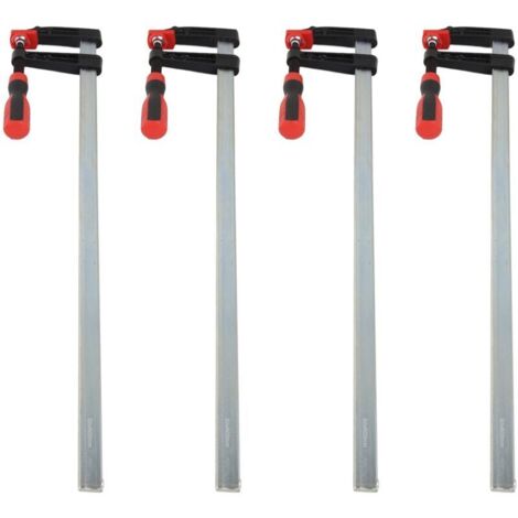 Set of 4 heavy-duty F-clamps for woodworking bar, quick slide, DIY hand tool kit 80 x 600 mm