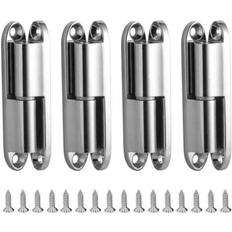 Set of 4 heavy-duty galvanized steel cabinet hinges for heavy doors for interior wood frames and metal boxes