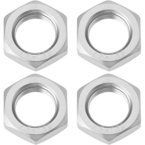 Set of 4 Hex Nuts M18x1.5 Stainless Steel 304 Fine Thread 27 x 9 mm for Cars Toys and Furniture