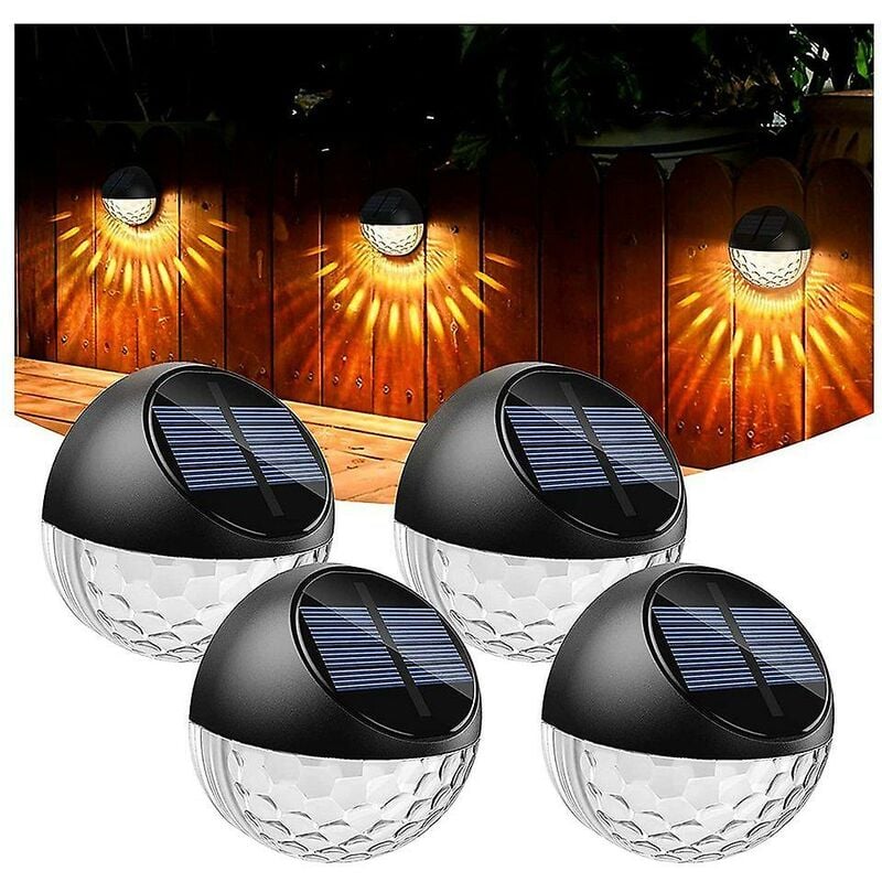 Set of 4 LED solar lights outdoor wall light IP65 waterproof decorative wall lighting warm white light
