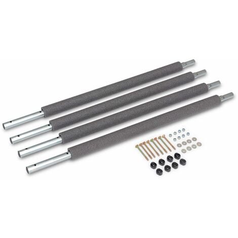 Set of 4 lower poles for trampoline safety net, 180-250cm, Set of 4 lower uprights for safety nets, 95x11x11 cm