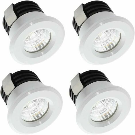Set of 4 mini recessed LED spotlights 3 W warm white, mini LED spotlights for showcase, indoor station, plasterboard lighting included