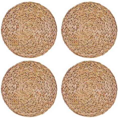 Set of 4 NATURAL Water Hyacinth WEAVE PLACEMATS Tablemats BY CREATIVE TOPS