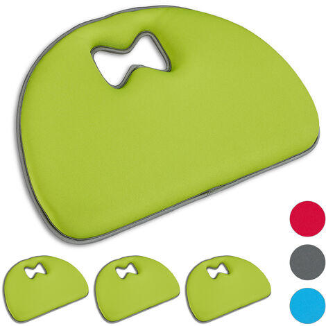 Set of 4 Relaxdays Gardening Kneeling Pads, Kneeler, Protective Pad, Soft  Universal Mat with Handle, Polyester, Green