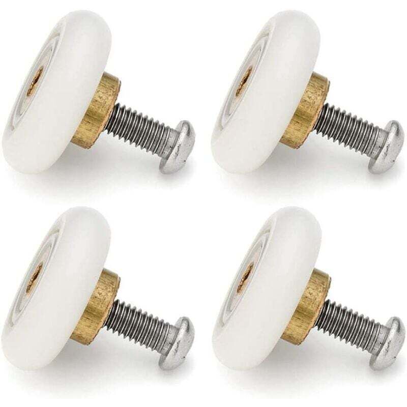 Set of 4 replacement rollers for sliding shower doors, 19 mm diameter,