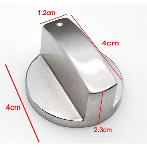Set of 4 replacement silver-plated metal knobs, 6 mm, for gas cookers, rotary knobs