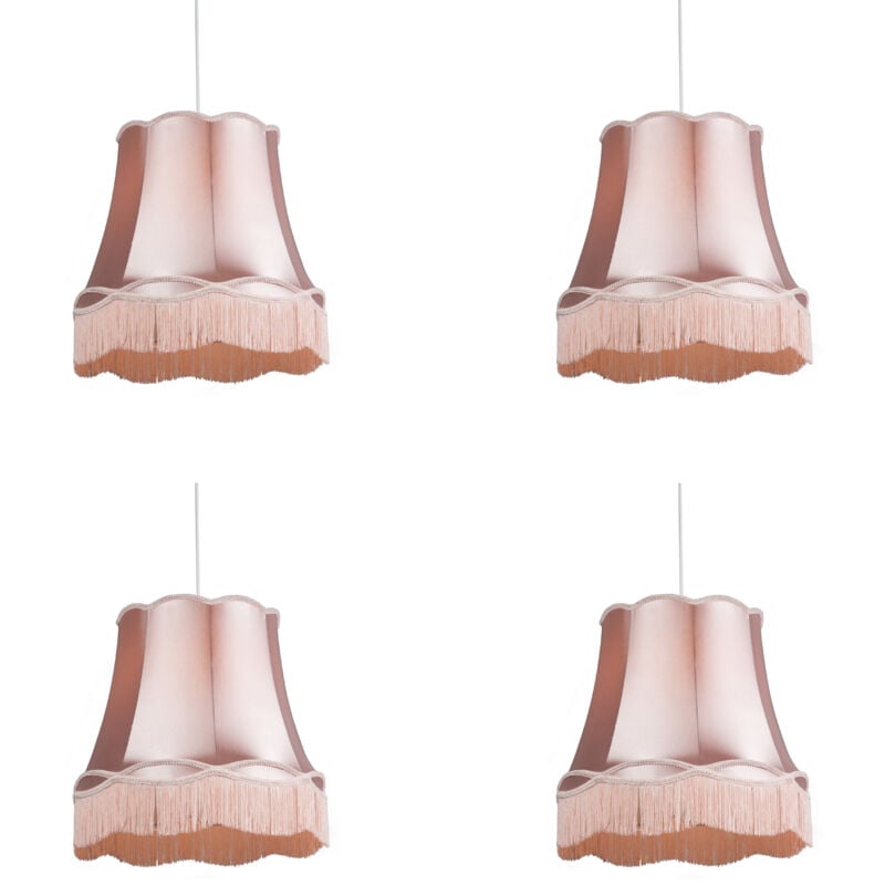 Set of 4 Retro Pendant Lamps Pink 45 cm - Granny