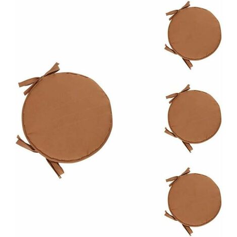 Set of 4 Round Chair Pad Round Cushion for Dining Table and Chair with Drawstring 38cm