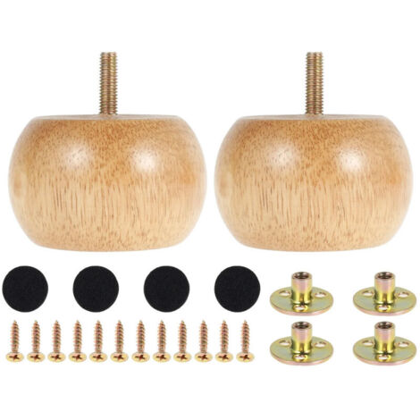 Set of 4 round solid wood legs with 4 screws for DIY furniture, chair legs, table legs, replacement set for sofa, sofa bed