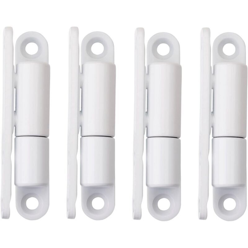 Set of 4 screw-on door hinges with maintenance-free smooth bearing technology for doors up to 40 kg, 15 x 83 mm, white lacquered.