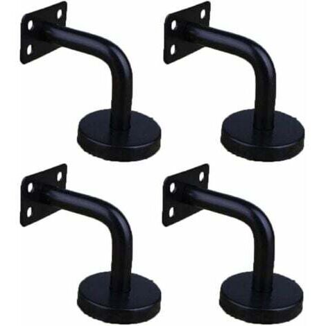Set of 4 stainless steel handrail brackets for wall mounting, stair railing brackets for guardrails, wall-mounted stair railing brackets (60 x 60 mm flat sheet)