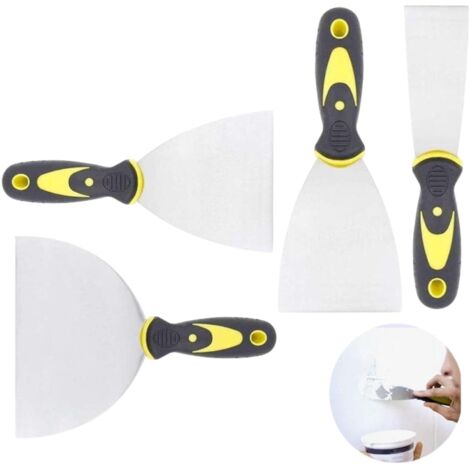 Set of 4 steel coating knife scrapers wallpaper and wall scrapers