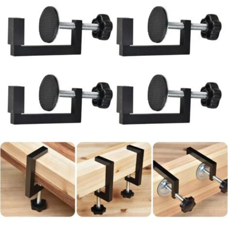 Set of 4 Universal C-Clamps for Cabinets 10–57 mm - Inverted Woodworking Clamp - Small Office Clamp for Fixing Hand Pieces