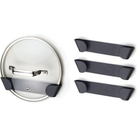 Set of 4 Wall-Mounted Storage Racks for Pot and Pan Lids, Self-Adhesive