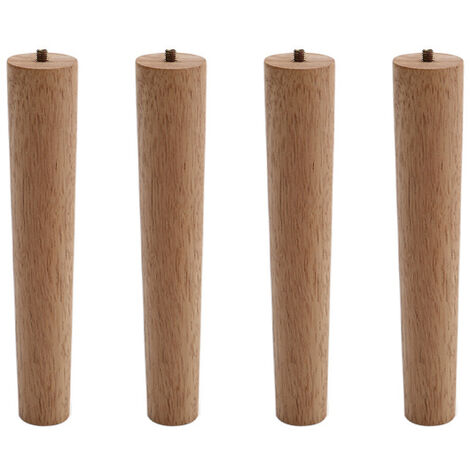 Set of 4 Wooden Oak Furniture Round Legs Feet