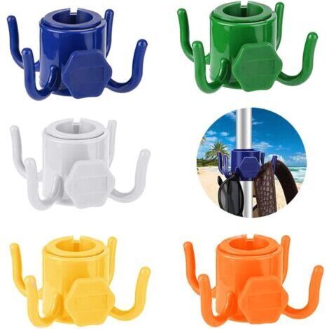 Set of 5 beach umbrella hooks, 4-pronged hooks, suitable for hanging towels, camping and travel gear.