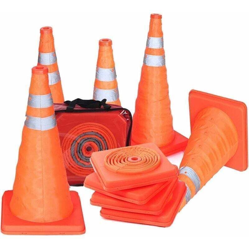 Set of 5 collapsible 45.7 cm traffic cones for road parking