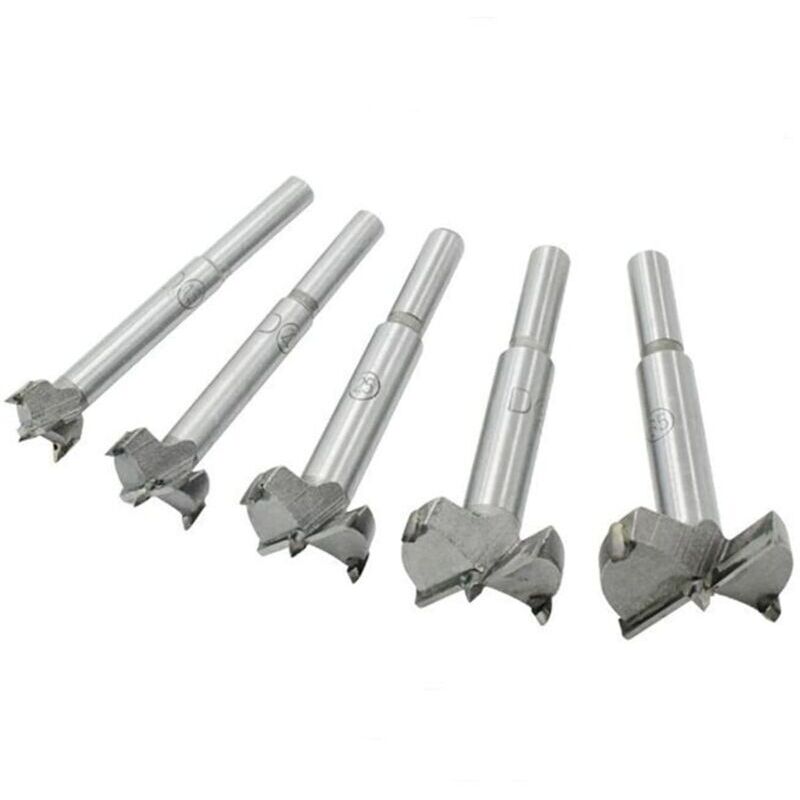 Set of 5 flat drill bits 15-35 mm, high-strength steel, woodworking cutting tools, Father's Day gift (5 pieces)