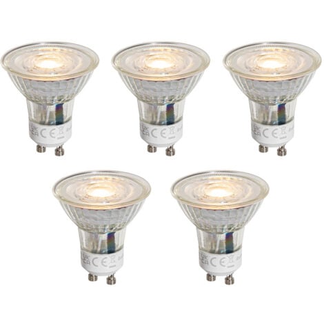 LUEDD Set of 5 GU10 50mm LED Bulbs Clear 1W 80 lm 2200K