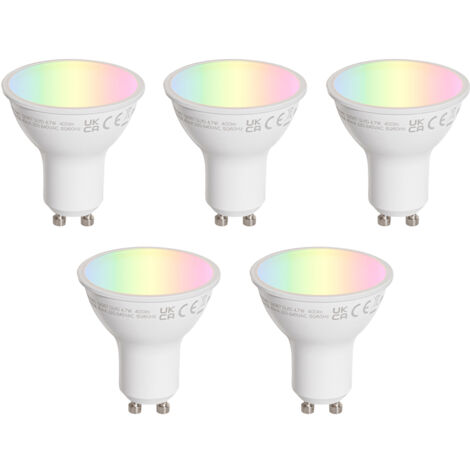 LUEDD Set of 5 GU10 50mm LED Bulbs Clear 4.7W 400 lm 2200-2400K