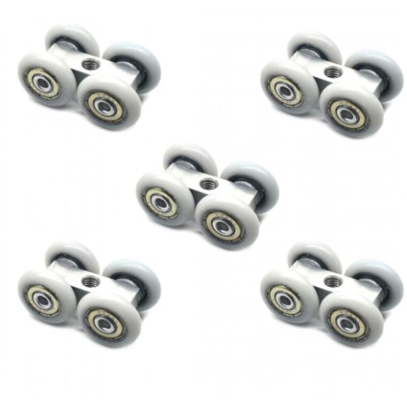Set of 5 sliding door rollers, sliding door hardware, suitable for sliding doors, cabinets, compartments