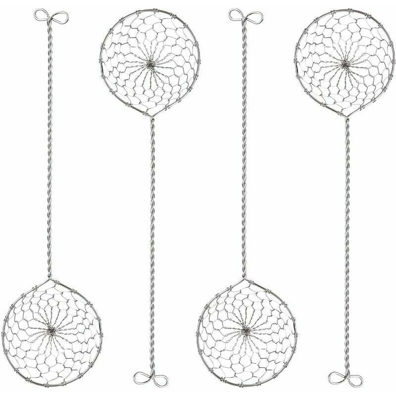 Set of 5 Stainless Steel Fondue Strainers - 6.5cm x 23.5cm Fondue Skimmers