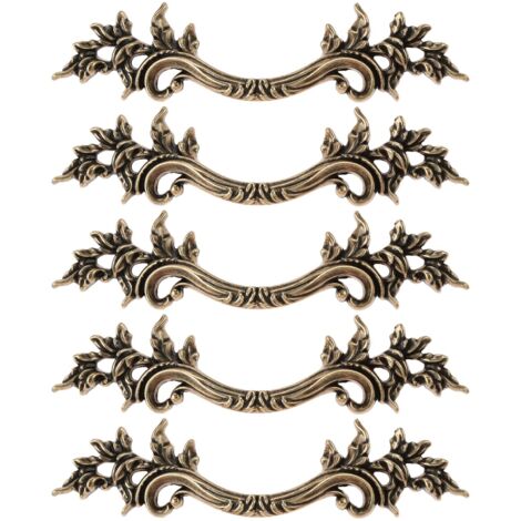 Set Of 5 Vintage Furniture Handles 168mm Length 76mm Distance Antique Bronze Drawer Cabinet Knobs