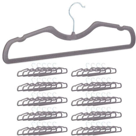 Set of 50 flocked coat hangers