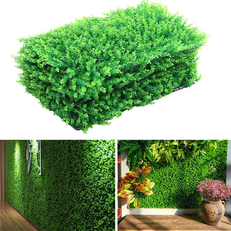 Set of 6 Artificial Topiary Plant Mat Greenery Wall Hedge Grass Fence