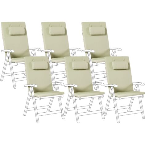 Set of 6 Back/Seat Cushions JAVA/AMANTEA PREMIUM 50 x 70 cm Green