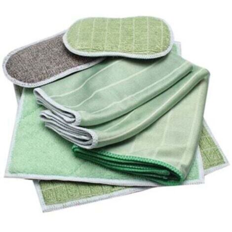 Set of 6 Bamboo Microfiber Cloths - Clean and polish all smooth and delicate surfaces - Glass, car bodywork, ceramic hobs, glasses, screens