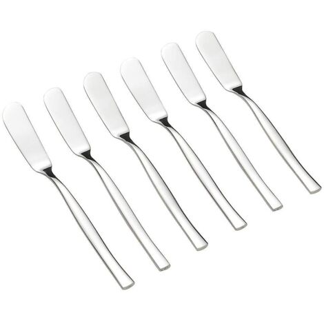Set of 6 butter knives, rustproof, table knives, heavy-duty butter knives, stainless steel dining knife, meat cutlery