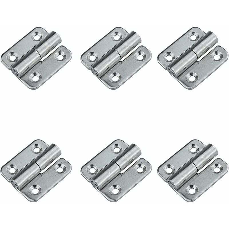 Set of 6 detachable 3.7 cm hinges - Removable door hinges - Made of 304 stainless steel - For right-handed use