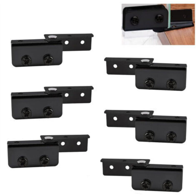 Set of 6 Frameless Side-Mounted Glass Door Hinges, Adjustable Pivot Hinges for 5-8mm Swinging Glass Doors
