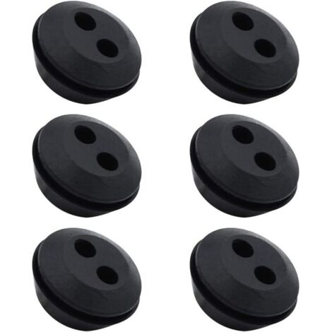 Set of 6 Fuel Hose Caps, Rubber Tank Seals, 2 Holes, Hose Fittings, Brushcutter Tank Hose Accessories