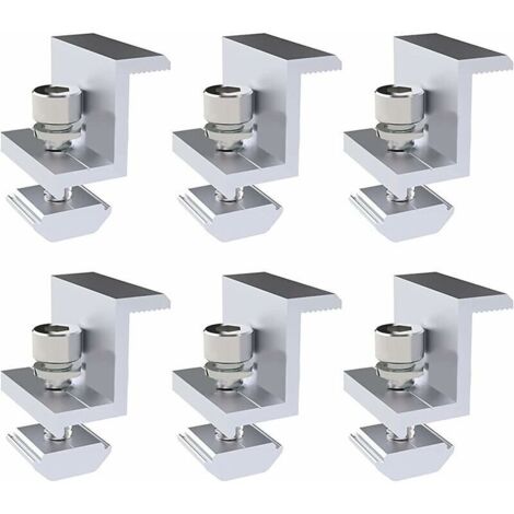 Set of 6 mounting brackets for solar panels, Z-type side-pressure PV brackets, 30 mm high