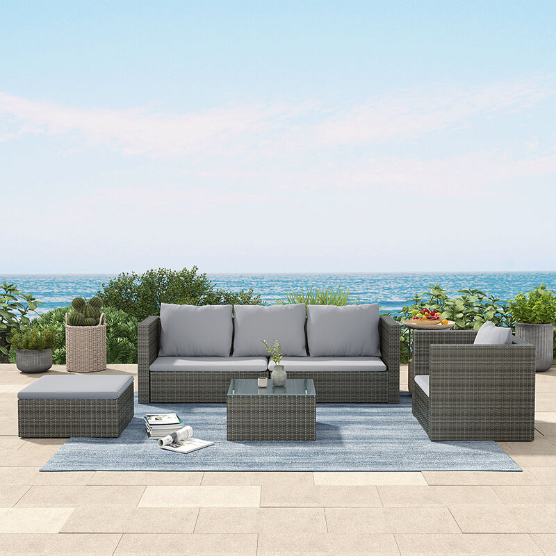 Rattan Garden Furniture Set 4-Seater Outdoor Rattan Furniture Set