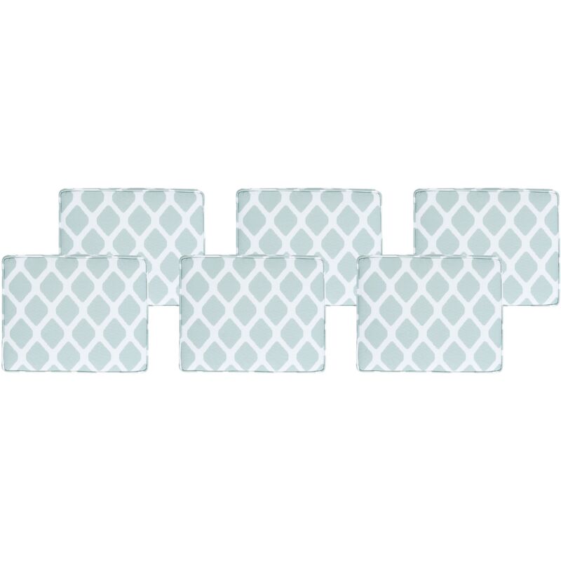 Beliani Set Of 6 Garden Chair Cushions Tolve 39 X 31 Cm Mint Green
