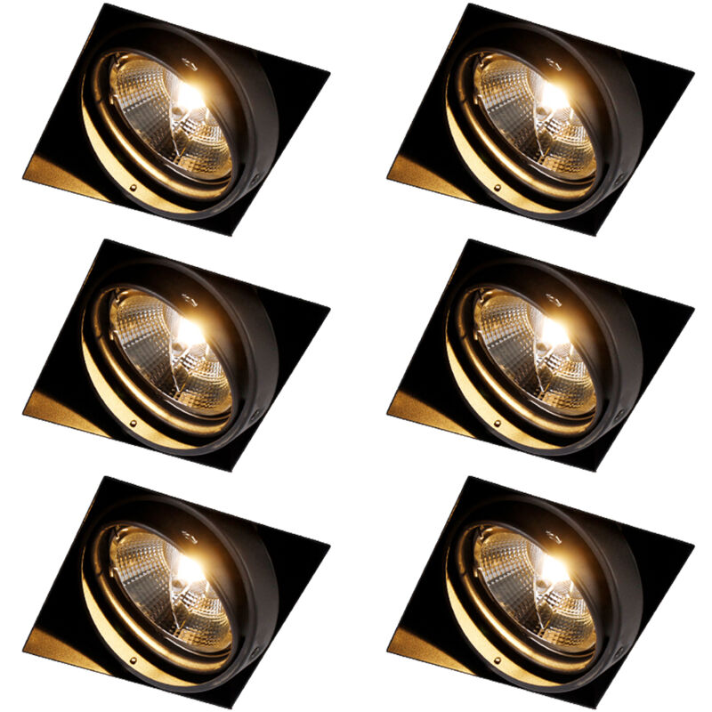 Image of Set of 6 Recessed Spotlights Black&hellip;