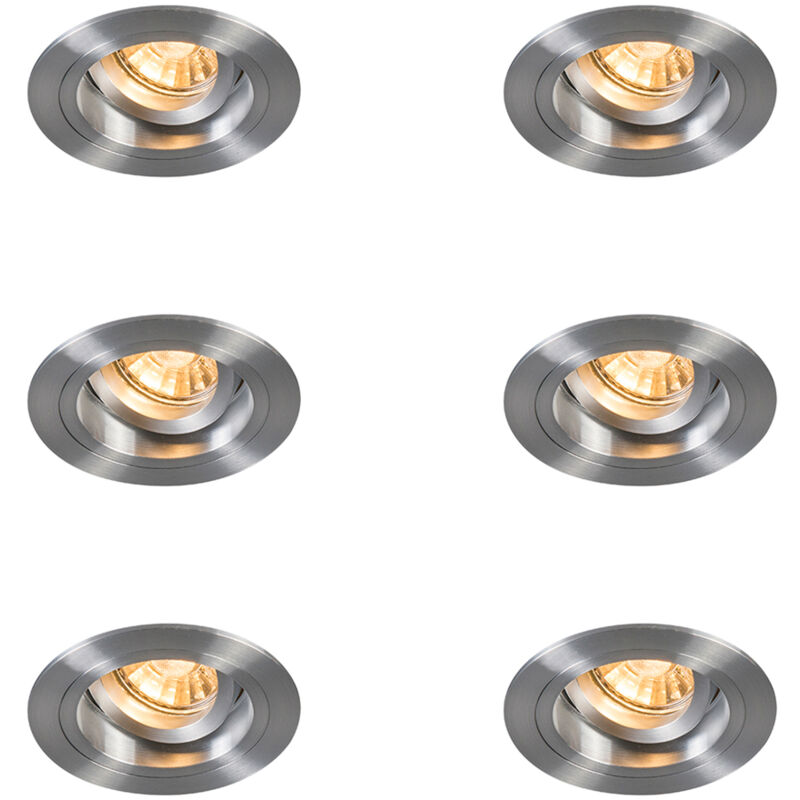 Image of Set of 6 Recessed Spotlights Round&hellip;